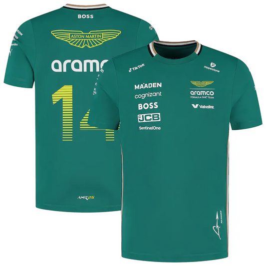 Aston Martin Aramco Cognizant F1 2025 Fernando Alonso Team Driver T-Shirt